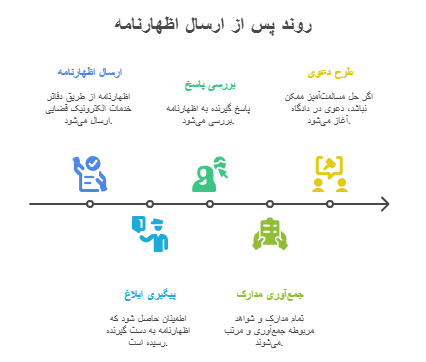 اینفوگرافیگ مراحل بعد ار ارسال اظهارنامه